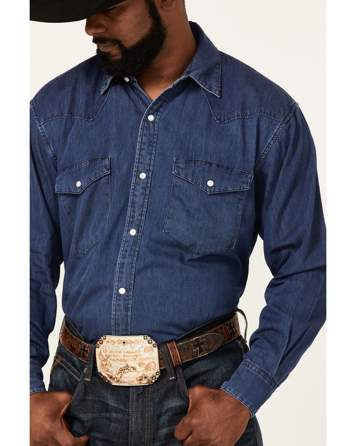 Image #3 - Resistol Men's Rawlings Denim Long Sleeve Snap Western Shirt, , hi-res