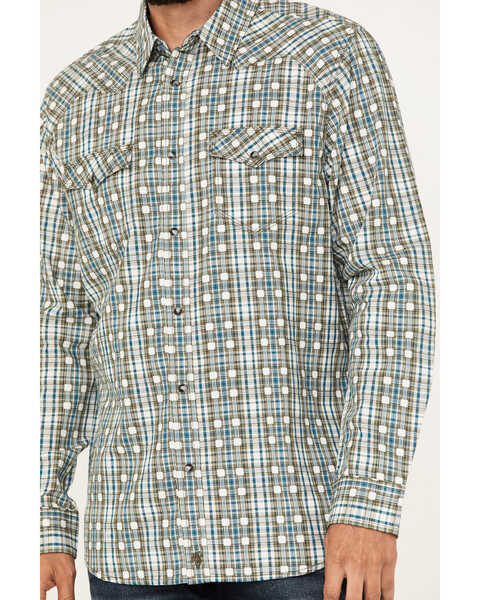 Image #3 - Moonshine Spirit Men's Rough Patch Plaid Snap Western Shirt , Cream, hi-res