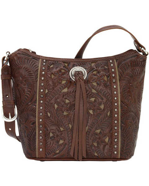 Image #1 - American West Women's Hill Country Tote Bag , Chestnut, hi-res