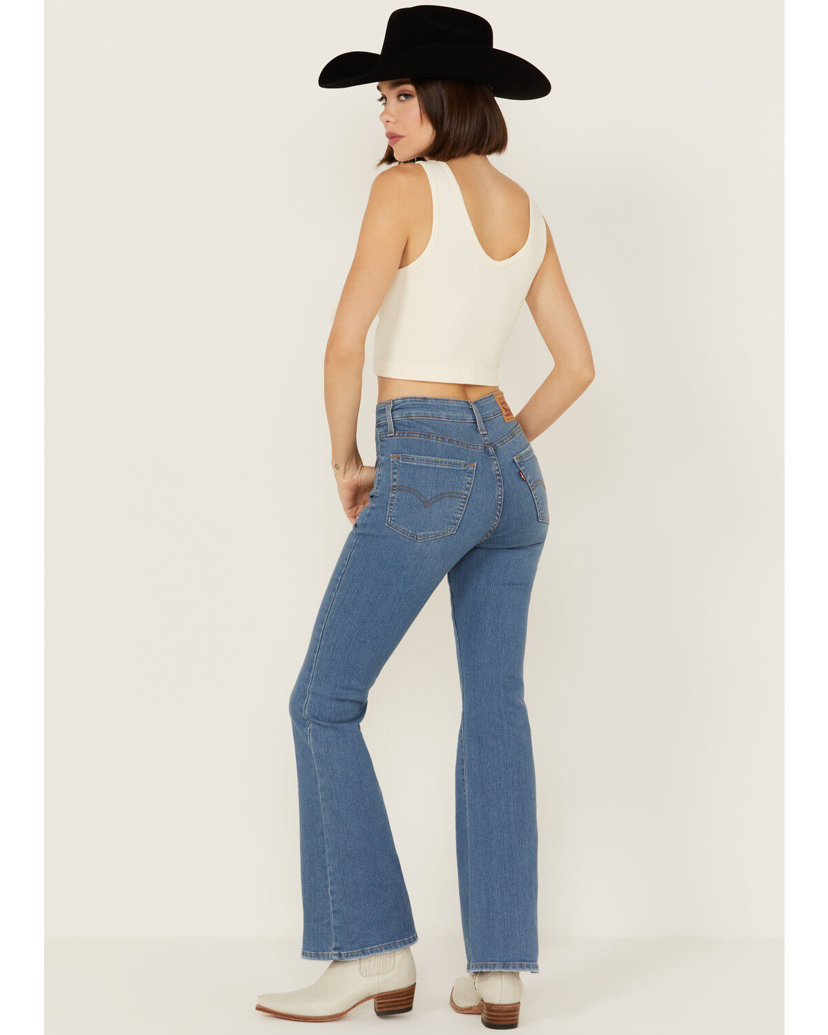 Image #3 - Levi's Women's Medium Wash The Lucky One High Rise 726 Stretch Flare Jeans, Medium Wash, hi-res