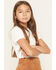Image #2 - Fornia Girls' Faux Suede Fringe Skirt, Brown, hi-res