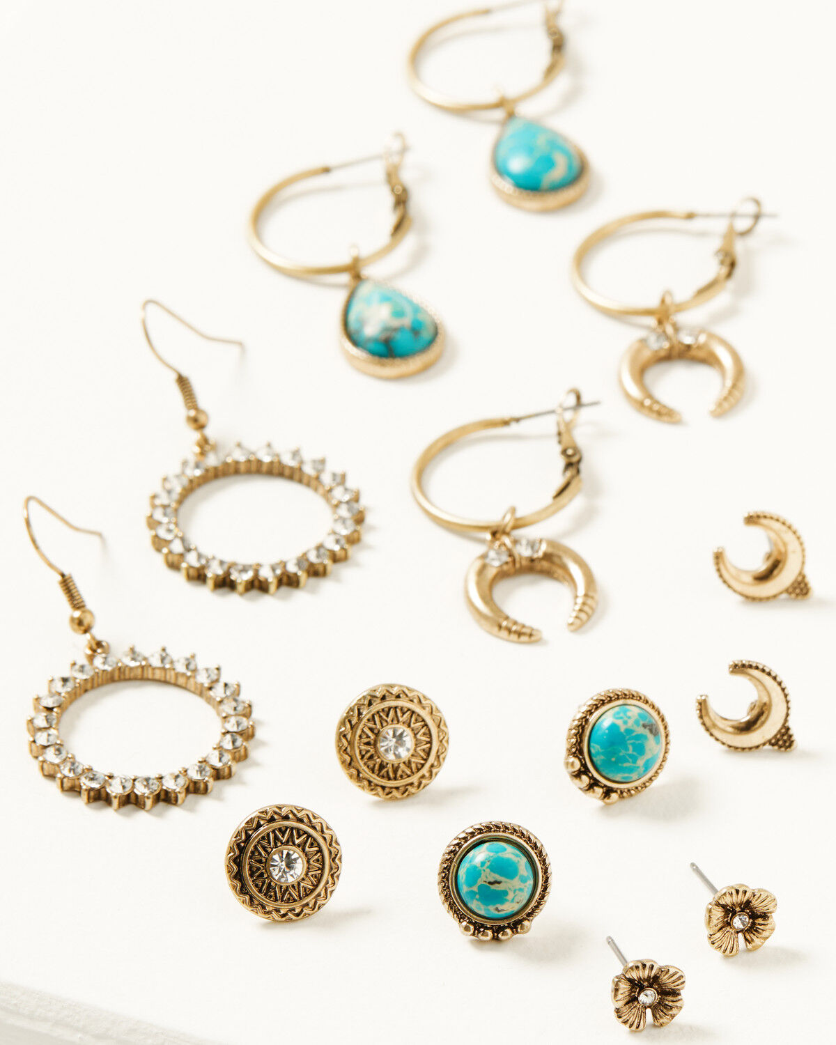 Image #1 - Shyanne Women's Golden Hour Crescent 7-Piece Earrings Set, , hi-res