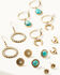 Image #1 - Shyanne Women's Golden Hour Crescent 7-Piece Earrings Set, Turquoise, hi-res