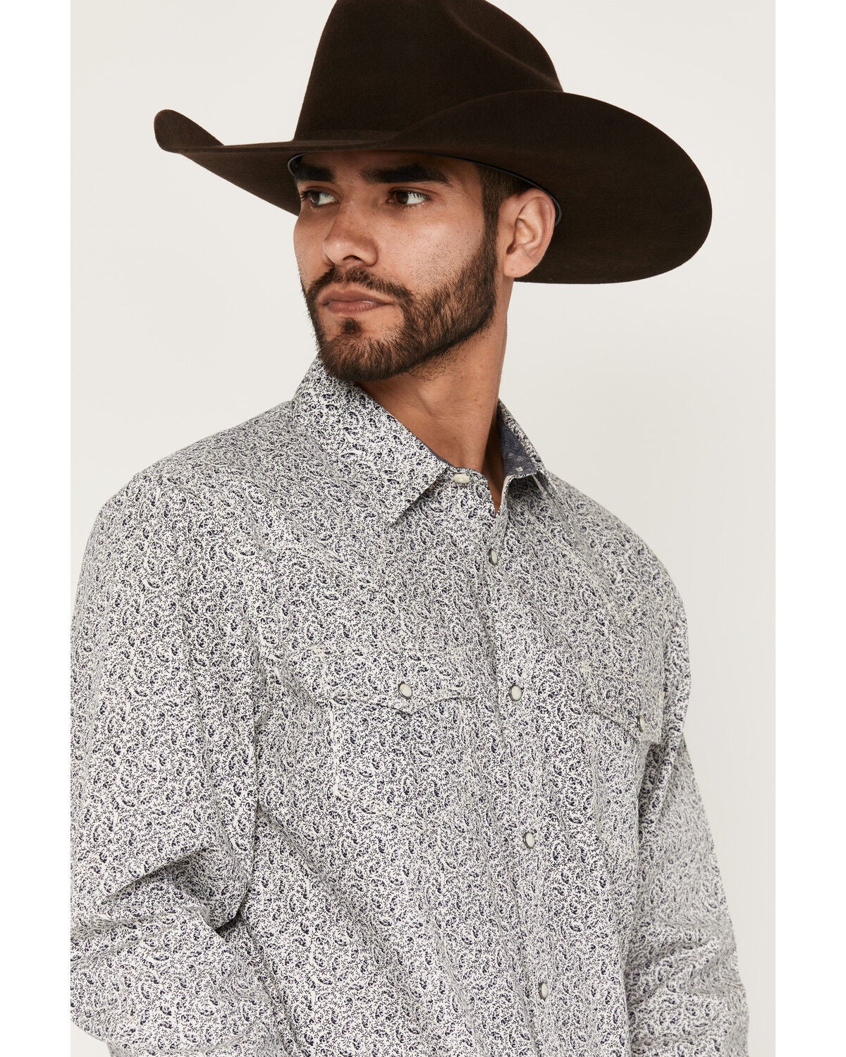 Image #2 - Moonshine Spirit&reg; Men's Purple Reign Paisley Print Long Sleeve Snap Western Shirt, Purple, hi-res