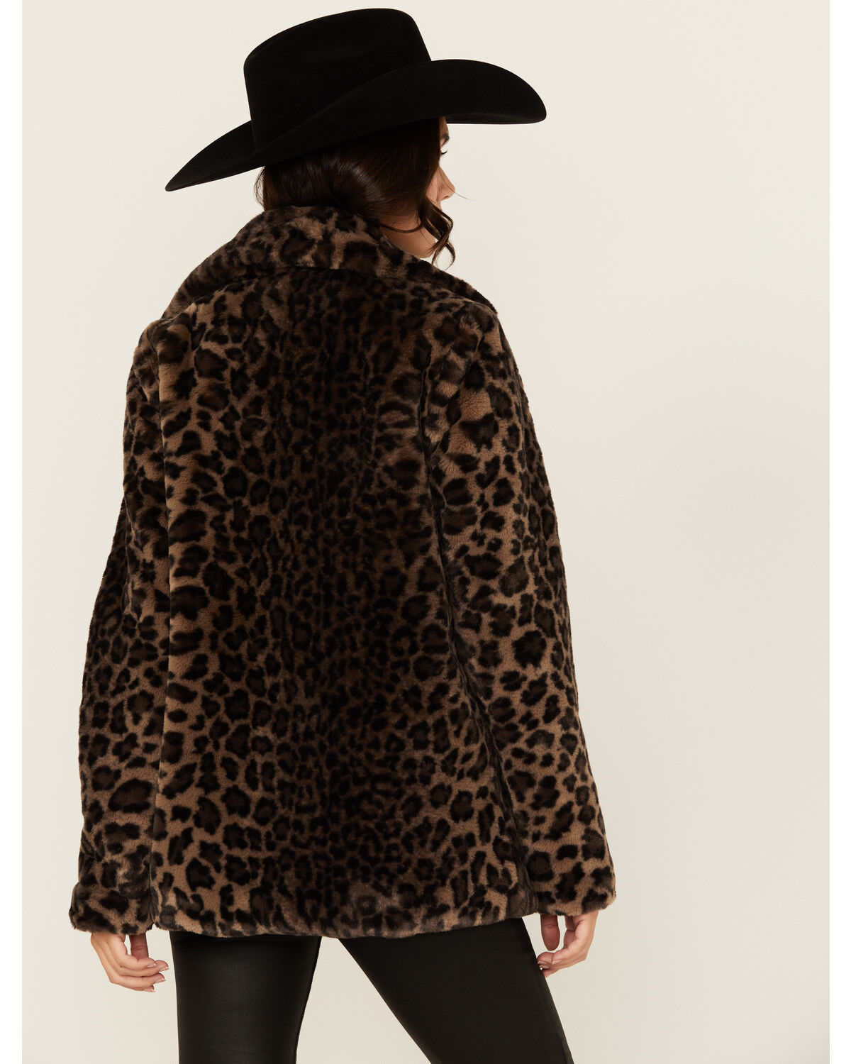 Image #4 - Shyanne Women's Leopard Print Faux Fur Jacket, Charcoal, hi-res