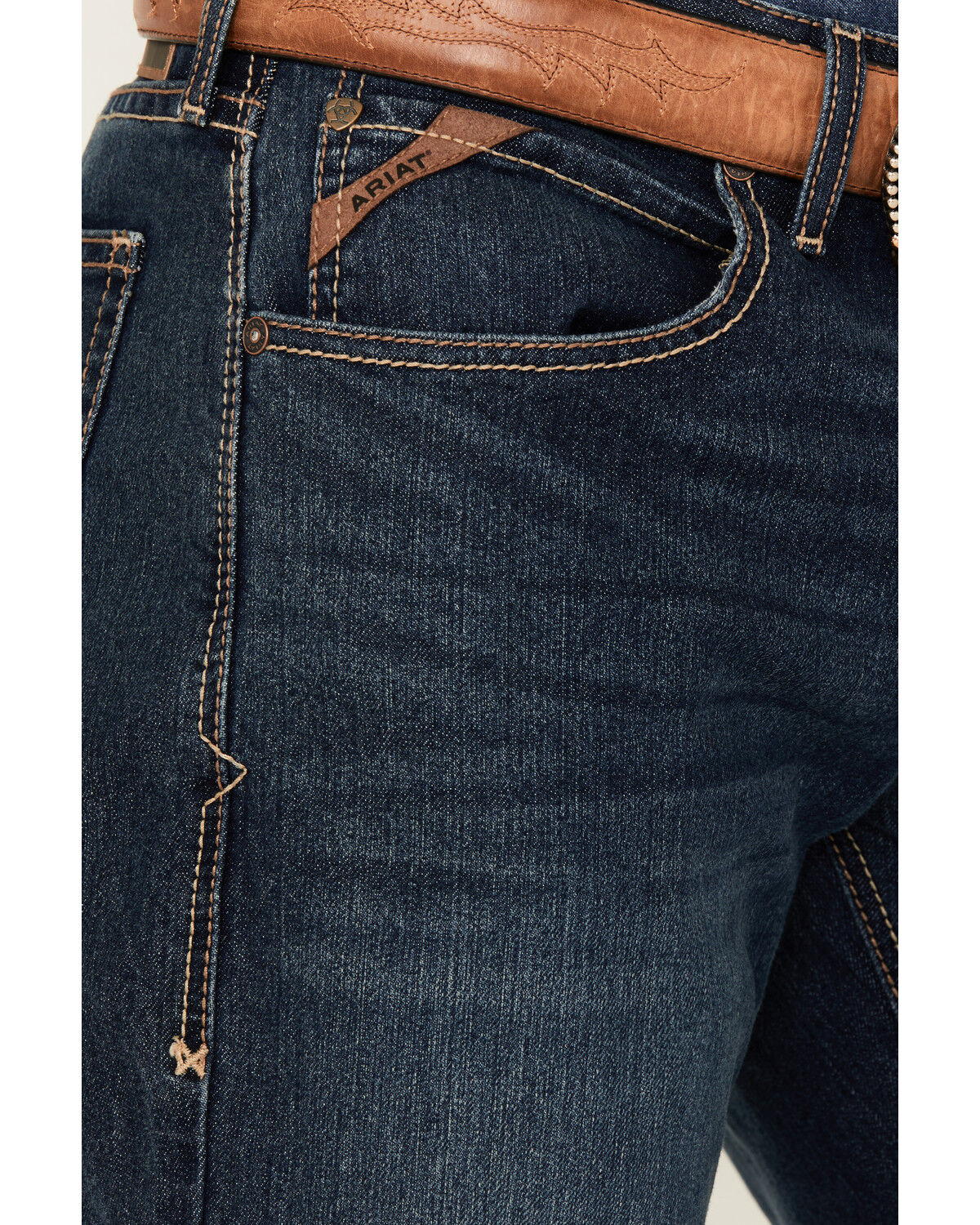 Image #2 - Ariat Men's M4 Colman Porter Dark Wash Relaxed Bootcut Stretch Denim Jeans - Big, Dark Wash, hi-res