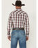 Image #4 - Wrangler 20X Men's Plaid Print Long Sleeve Snap Stretch Western Shirt - Tall, Wine, hi-res