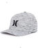 Image #1 - Hurley Men's Textured Icon Logo Flexfit® Ball Cap, Grey, hi-res