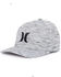Image #1 - Hurley Men's Gray Textrured Icon Logo Flex-Fit Ball Cap , Grey, hi-res