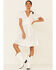 Very J Women's Eyelet Ruffle Surplice Dress, White, hi-res