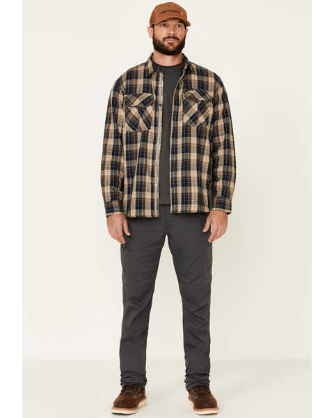 ATG™ by Wrangler All Terrain Men's Dark Sapphire Plaid Thermal Lined Long Sleeve Western Flannel Shirt , Blue, hi-res