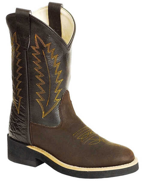 Old West Boys' Western Boots - Round Toe, Distressed, hi-res