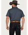 Image #4 - Gibson Trading Co Men's Medallion Print Short Sleeve Pearl Snap Western Shirt, Light Blue, hi-res
