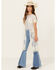 Image #1 - Shyanne Girls' Yee Haw Embroidered Lace Kimono, Cream, hi-res