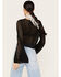 Image #4 - Wild Moss Women's Tie Front Textured Top, Black, hi-res