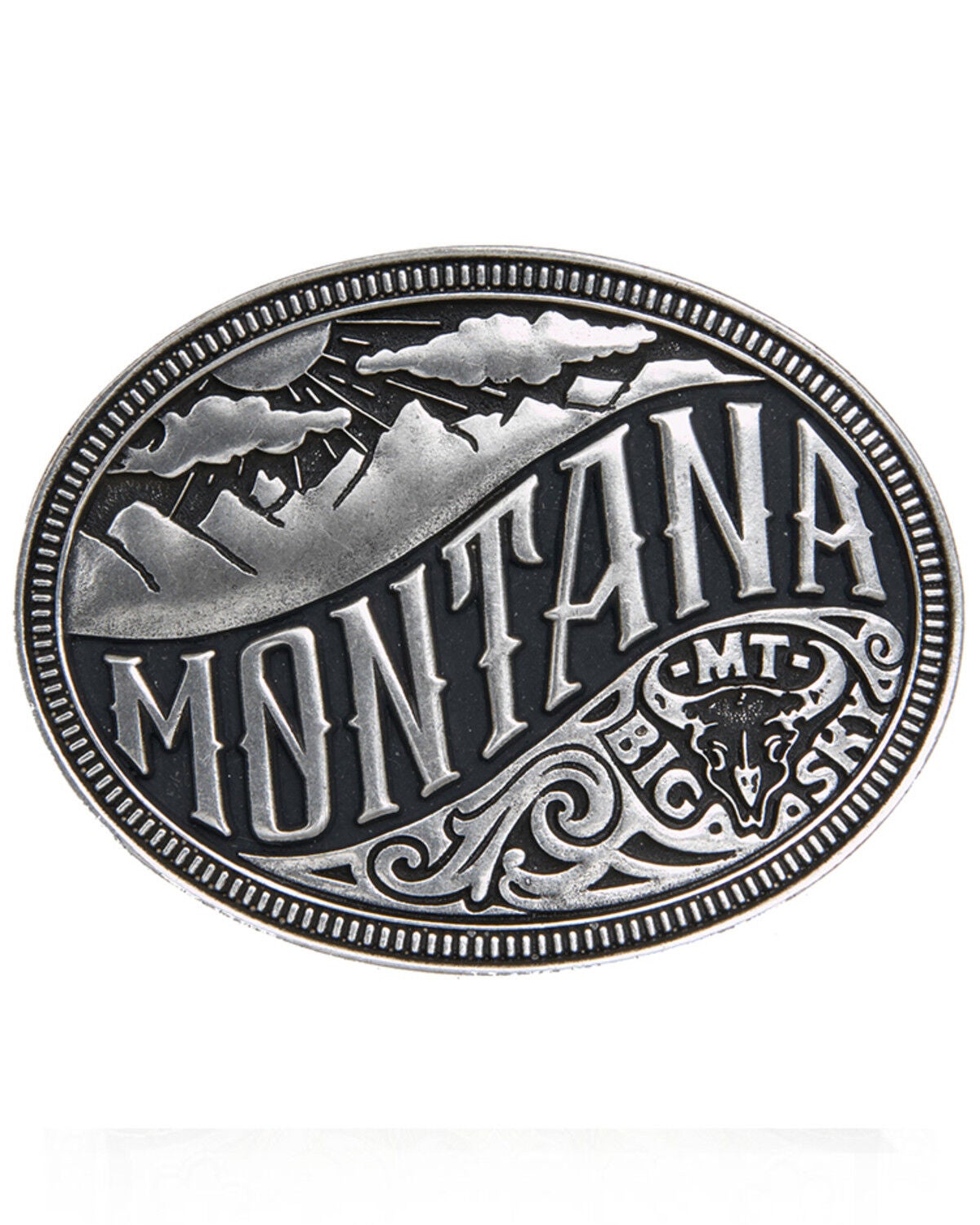 Cody James Montana State Heritage Buckle, Silver, hi-res