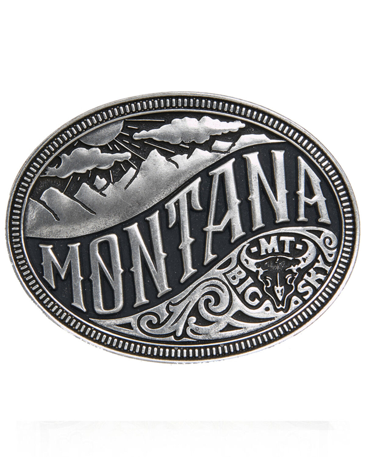 Image #1 - Cody James Men's Montana State Heritage Buckle, Silver, hi-res