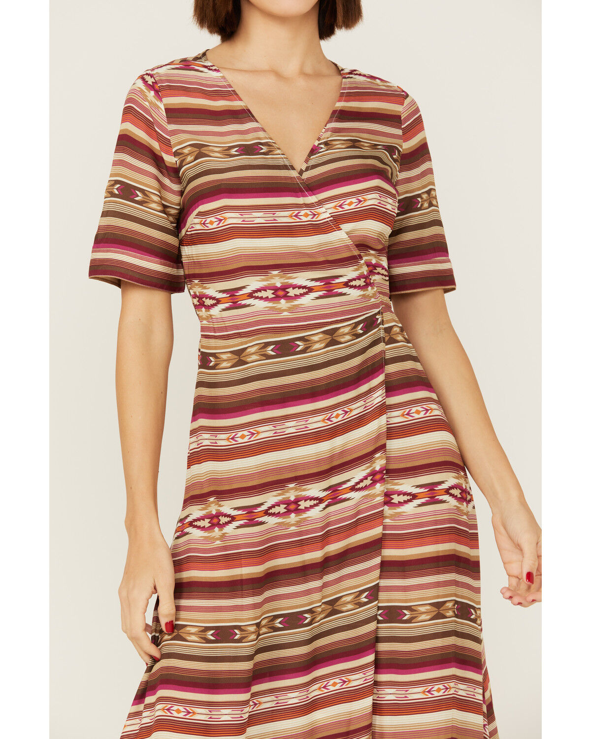 Image #3 - Stetson Women's Southwestern Sunset Serape Print Wrap Dress, , hi-res