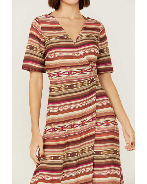 Image #3 - Stetson Women's Southwestern Sunset Serape Print Wrap Dress, Multi, hi-res