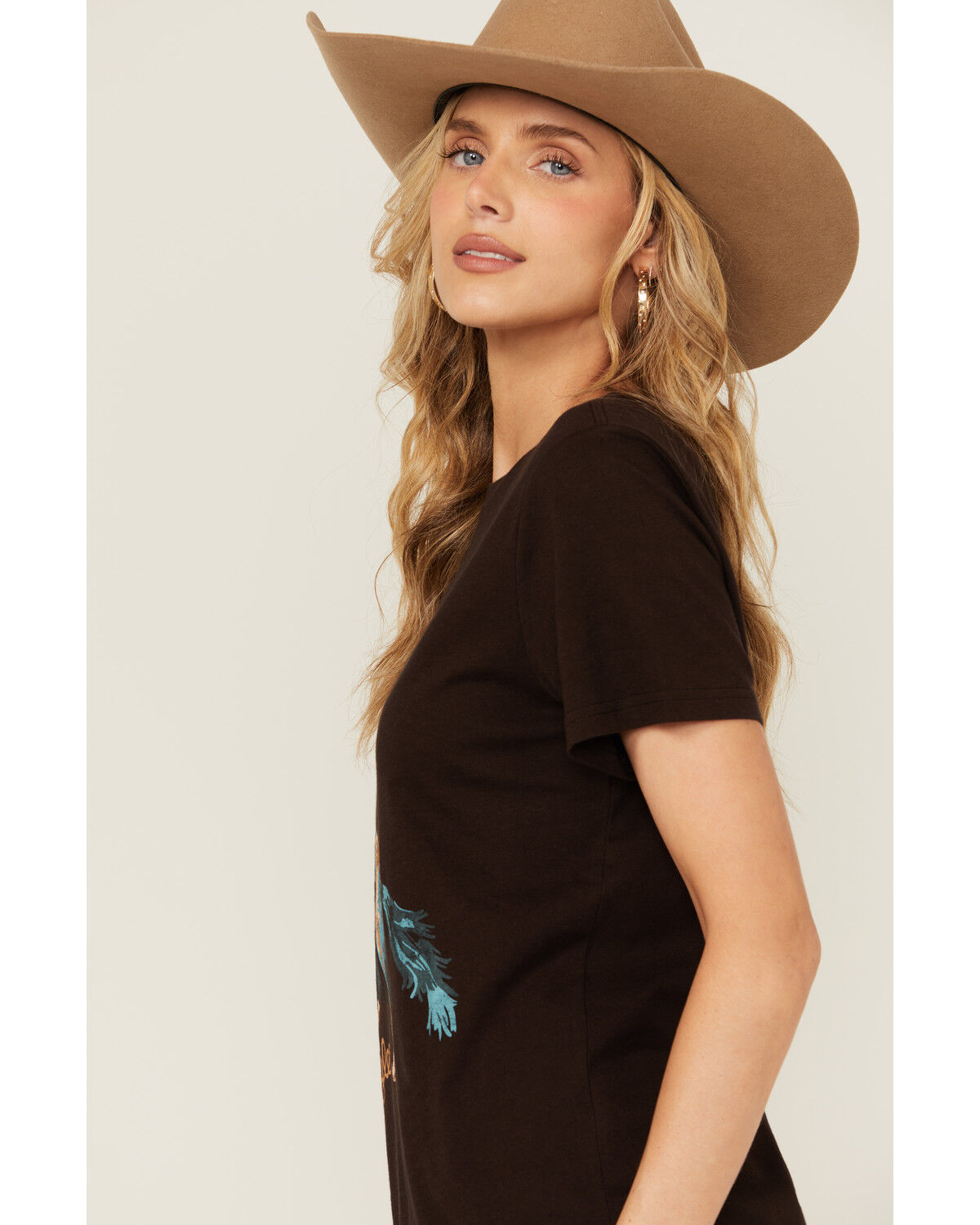 Image #2 - Wrangler Women's Horse Logo Short Sleeve Graphic Tee, Brown, hi-res