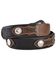 Nocona Ribbon Inlay Leather Belt - Reg & Big, Black, hi-res