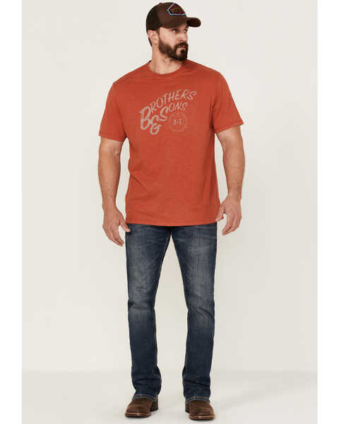 Image #2 - Brothers and Sons Men's Mercantile Light Red Weathered Slub Graphic Short Sleeve T-Shirt , Orange, hi-res