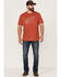 Image #2 - Brothers and Sons Men's Mercantile Light Red Weathered Slub Graphic Short Sleeve T-Shirt , Orange, hi-res