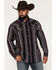 Image #1 - Moonshine Spirit&reg;&nbsp;Men's Reverend Stripe Print Long Sleeve Snap Flannel Shirt, Black, hi-res