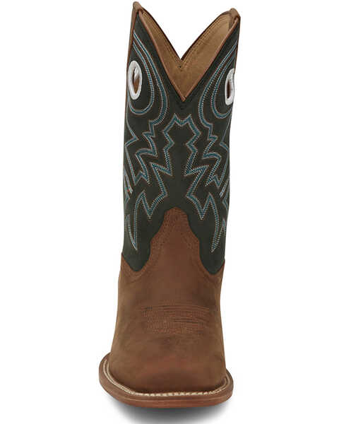 Image #4 - Justin Men's Frontier Western Boots - Broad Square Toe, Tan, hi-res