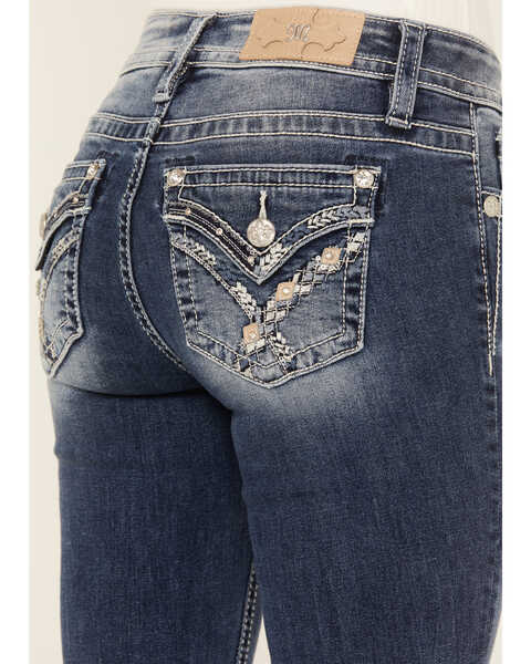 Image #2 - Miss Me Women's Medium Wash Embroidered Bootcut Jeans , Medium Blue, hi-res