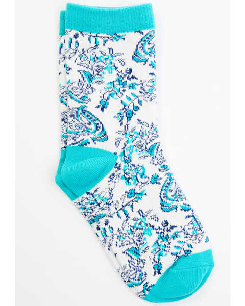 RANK 45® Girls' Ivy Floral Crew Socks, Multi, hi-res
