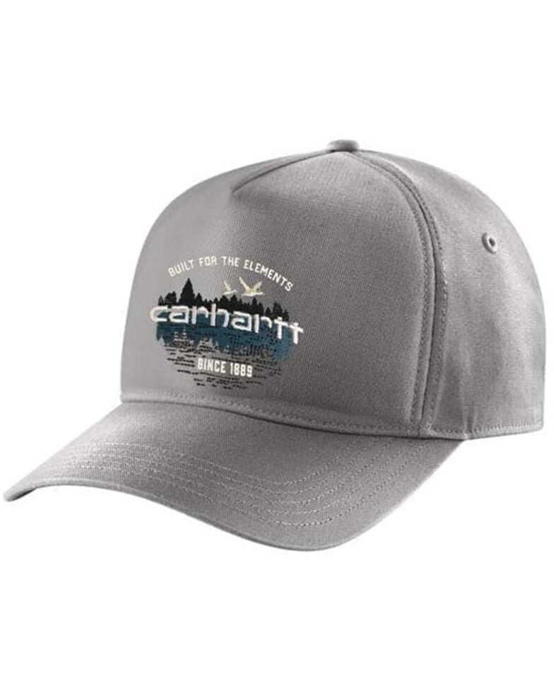 Carhartt Men's Canvas Outdoor Graphic Structured Trucker Cap , Charcoal, hi-res