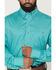 Image #3 - George Strait by Wrangler Men's Solid Long Sleeve Button-Down Stretch Western Shirt, Teal, hi-res