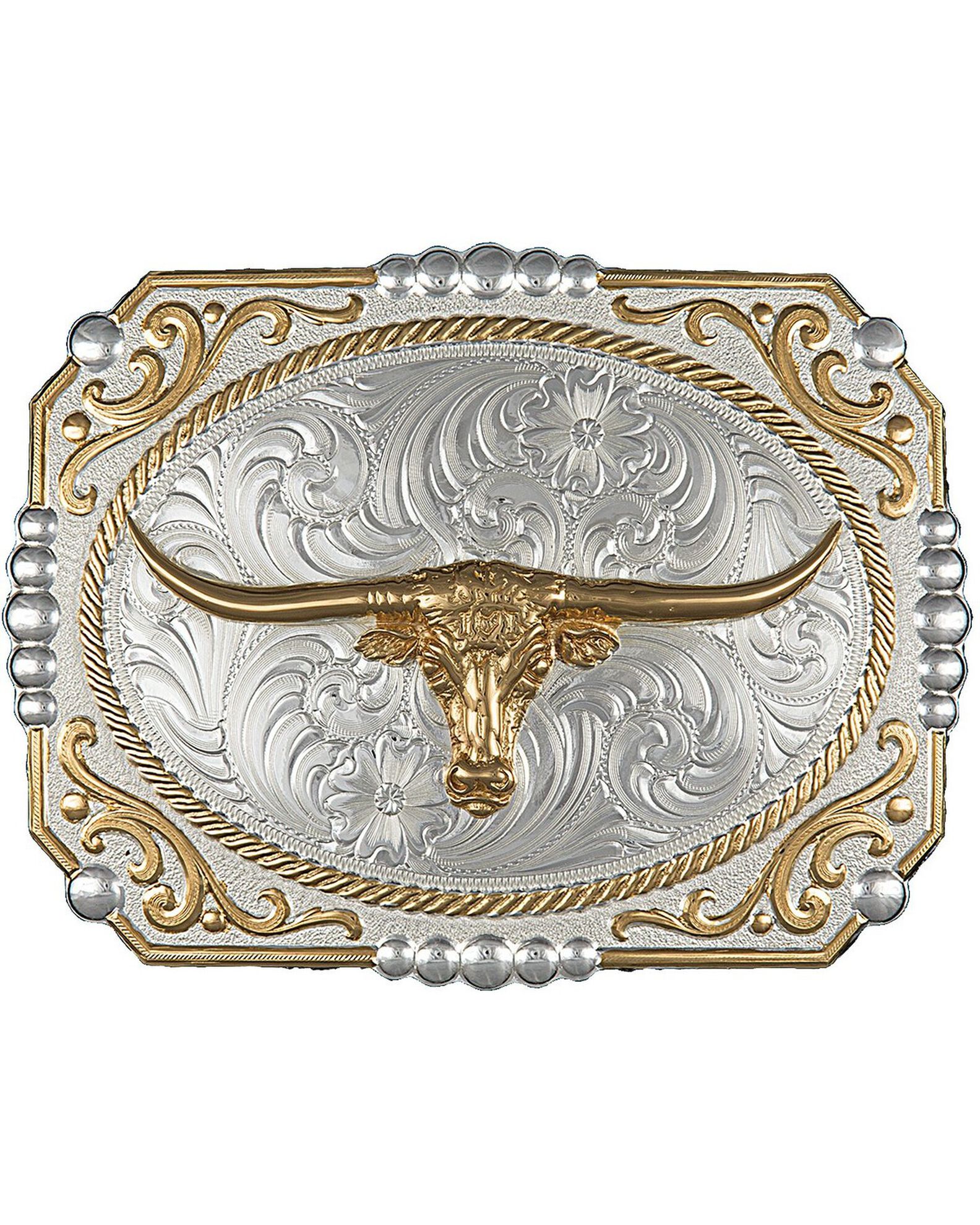 Two Tone Cowboy Cameo Longhorn Steer Buckle – Los Potrillos Western Wear
