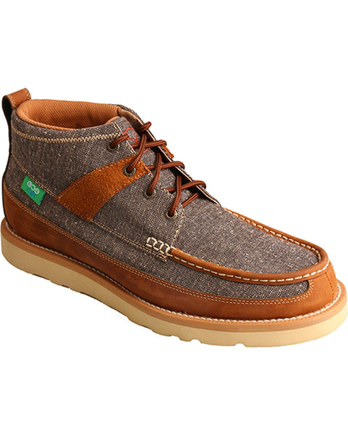 Twisted X Men's 4" Wedge Sole Boots - Moc Toe, Brown, hi-res