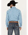 Image #4 - Roper Men's Amarillo Plaid Print Long Sleeve Stretch Western Pearl Snap Shirt, Blue, hi-res