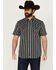 Image #1 - Moonshine Spirit Men's Flock Striped Short Sleeve Snap Western Shirt , Black, hi-res