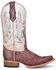 Corral Women's Desert Stamp Western Boots - Square Toe, Cream/red, hi-res