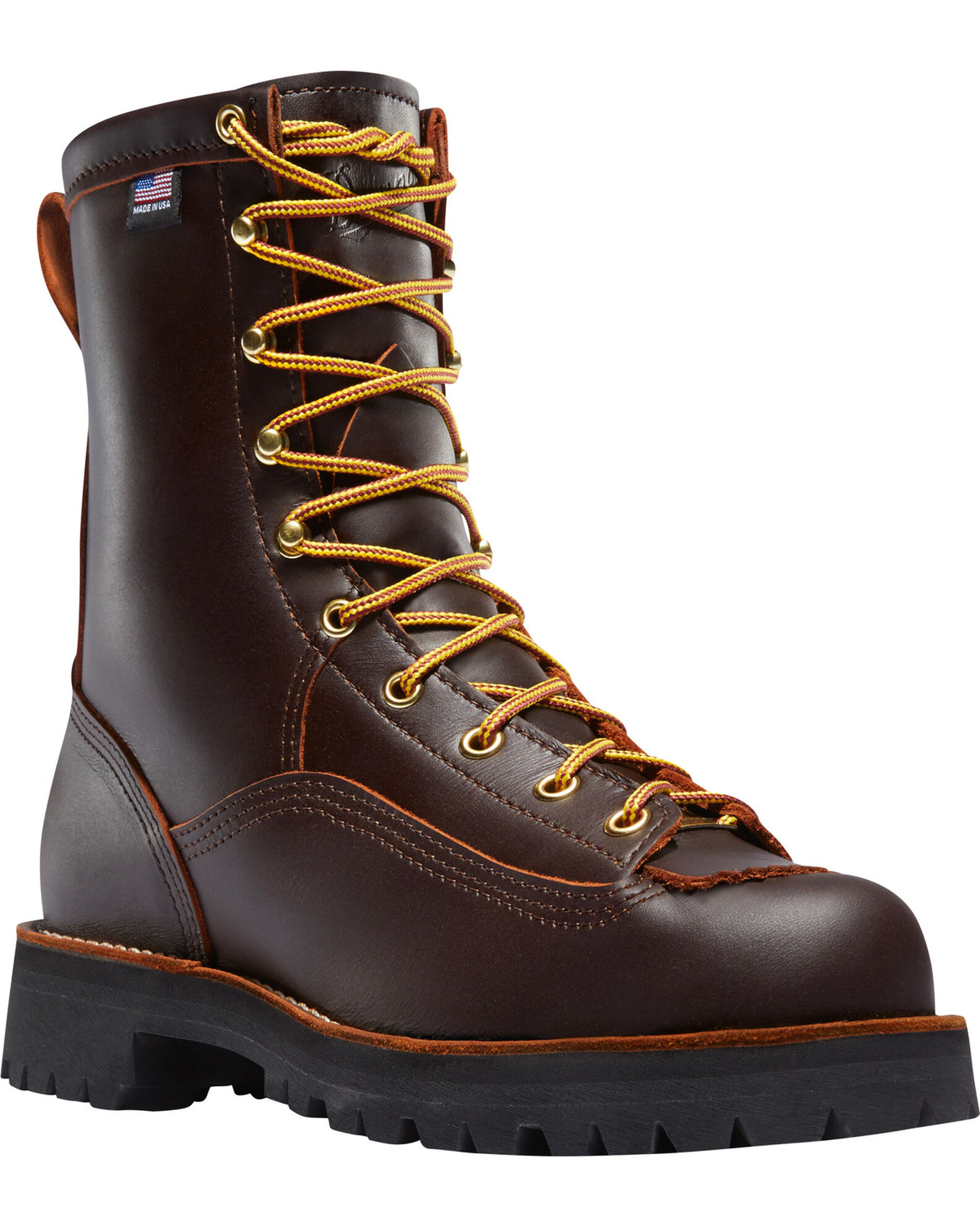 Image #1 - Danner Men's Rain Forest 8" Work Boots - Round Toe, Brown, hi-res