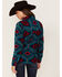 Image #4 - Outback Trading Co Women's Southwestern Print Eleanor Long Sleeve Button-Down Shirt, Teal, hi-res