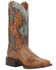 Image #1 - Dan Post Women's Darby Western Boots - Broad Square Toe, Tan/turquoise, hi-res