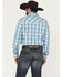 Image #4 - Wrangler 20X Men's Plaid Print Long Sleeve Snap Stretch Western Shirt, Blue, hi-res
