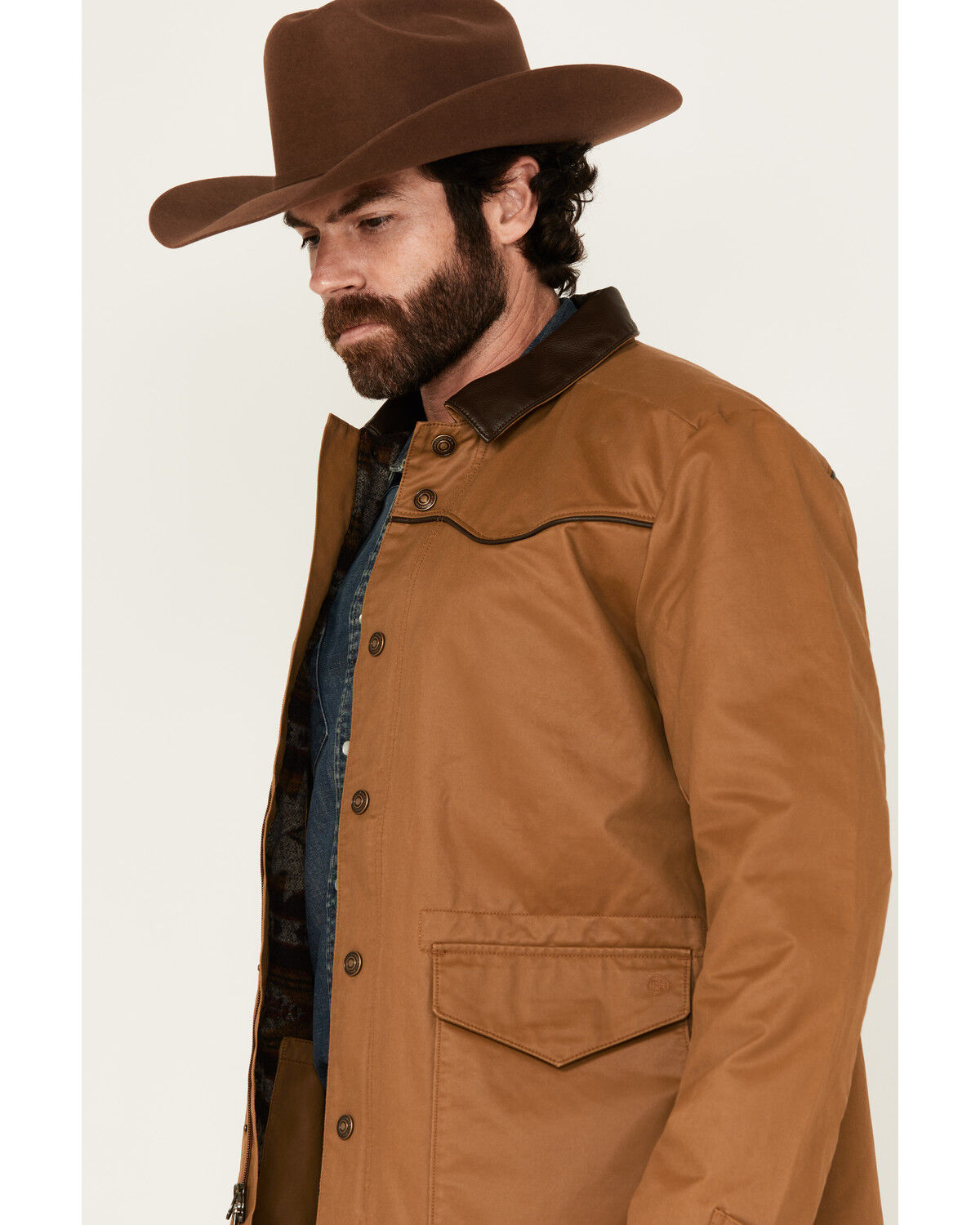 Image #2 - Blue Ranchwear Men's Flannel Lined Rancher Jacket, Camel, hi-res