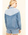 Image #2 - Rolla's Women's Medium Contrast Back Yoke Denim Jacket, Blue, hi-res