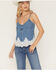 Image #2 - Levi's Women's Medium Wash Sleeveless Denim Lace Trim Cami, Medium Wash, hi-res