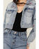 Image #3 - Stoosh Women's Medium Wash Star Embroidered Cropped Denim Jacket, Medium Wash, hi-res
