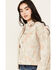 Free People Women's Floral Printed Denim Jacket, Ivory, hi-res