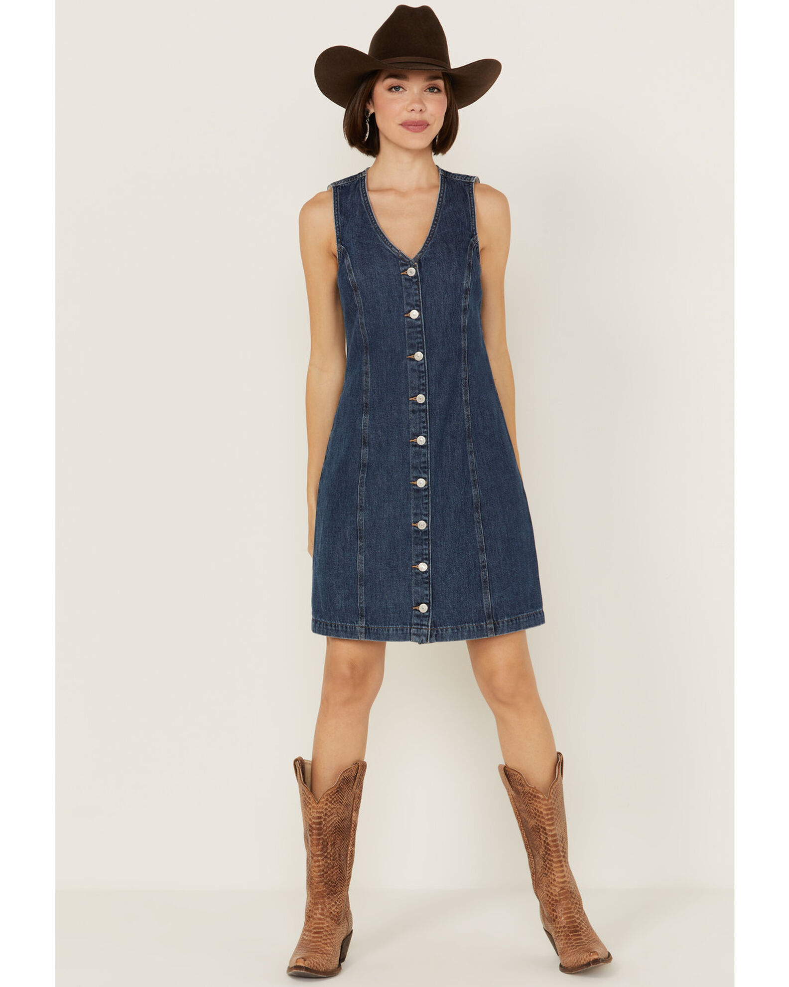 Levi s Women s Dark Medium Wash Thora Denim Mini Dress Sheplers