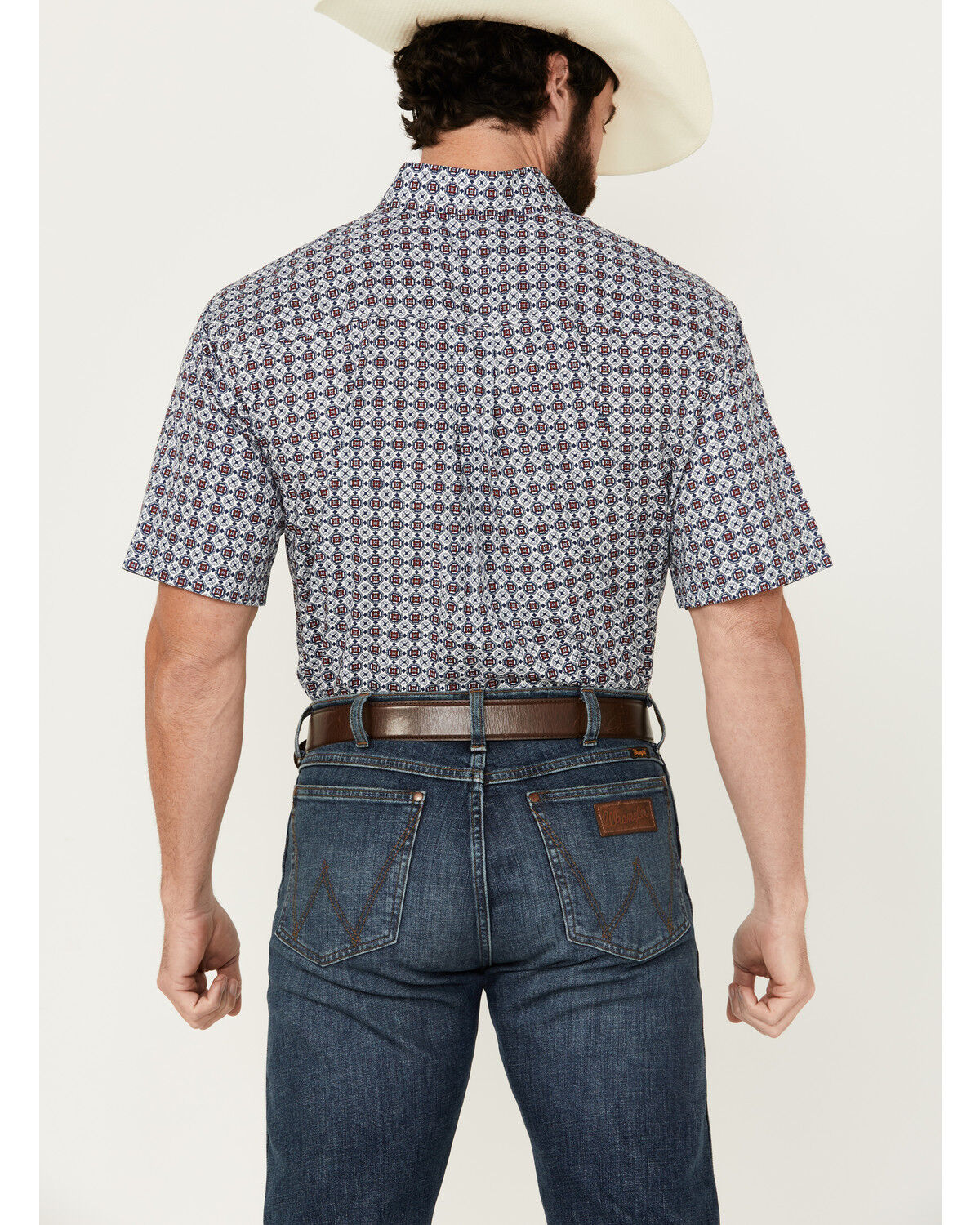 Image #4 - Cinch Men's Boot Barn Exclusive Medallion Print Short Sleeve Button-Down Western Shirt, White, hi-res