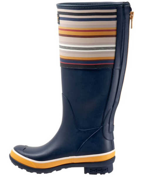 Image #3 - Pendleton Women's Bridger Stripe Tall Rain Boots - Round Toe, Navy, hi-res